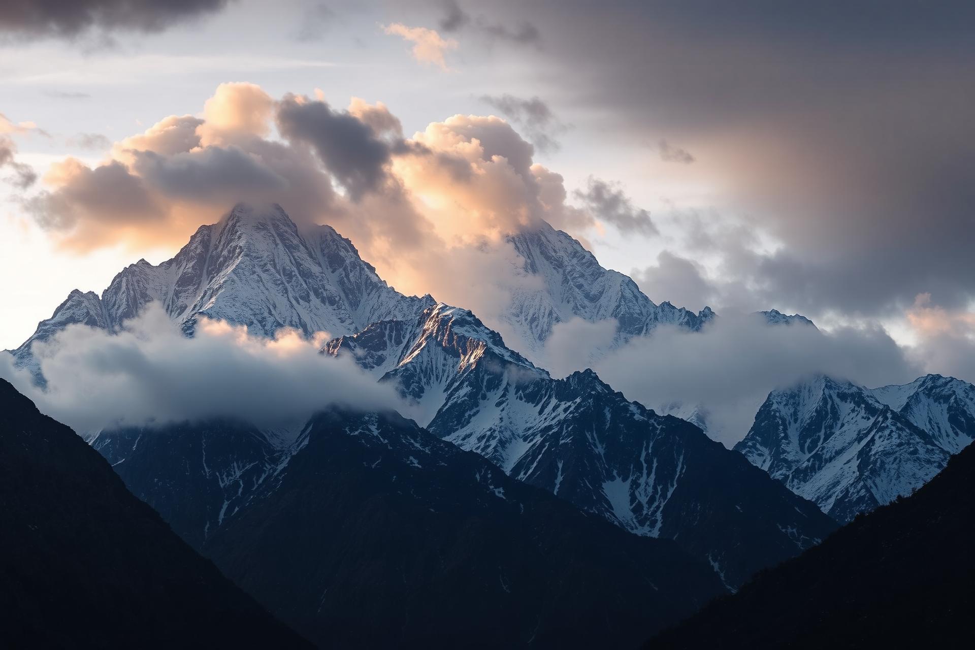 The Karakoram range at golden hour